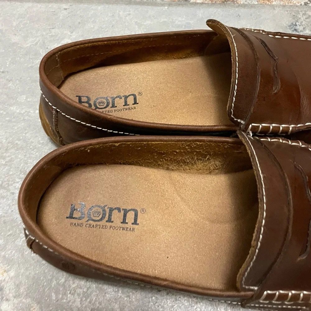 BORN Men's Brown Leather Loafers - Picture 3 of 6